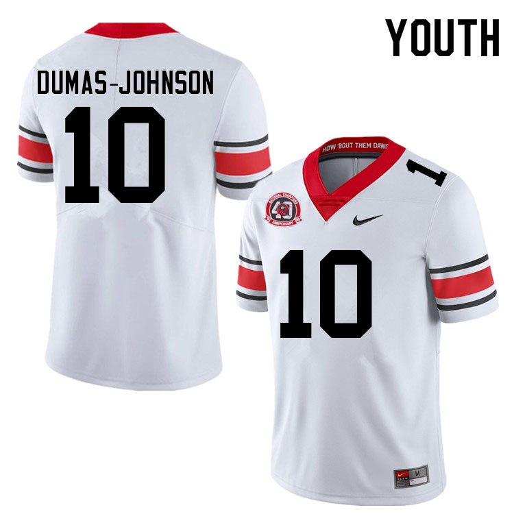 Youth #10 Jamon Dumas-Johnson Georgia Bulldogs College Football Jerseys Sale-40th Anniversary